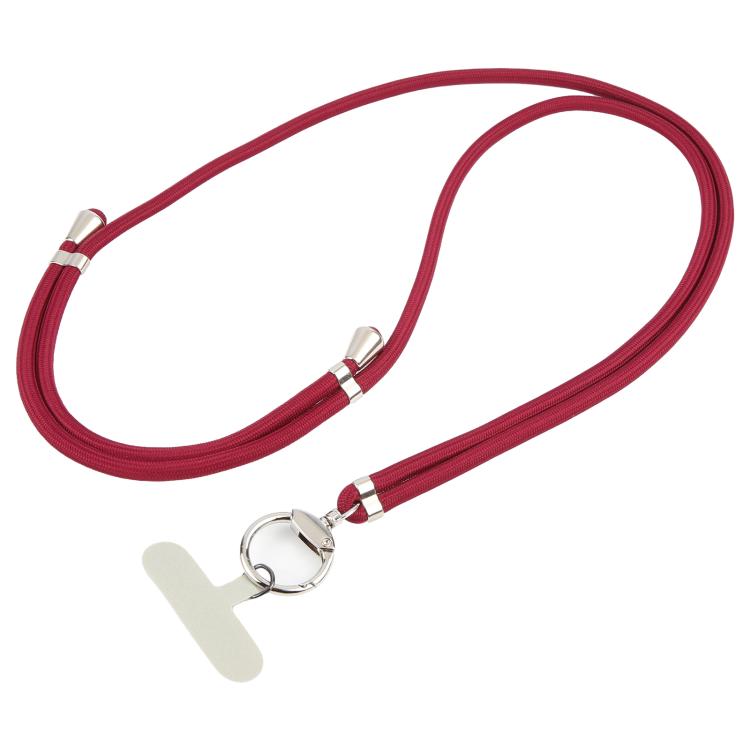 6mm Thick Adjustable Length Crossbody Mobile Phone Lanyard(Wine Red)