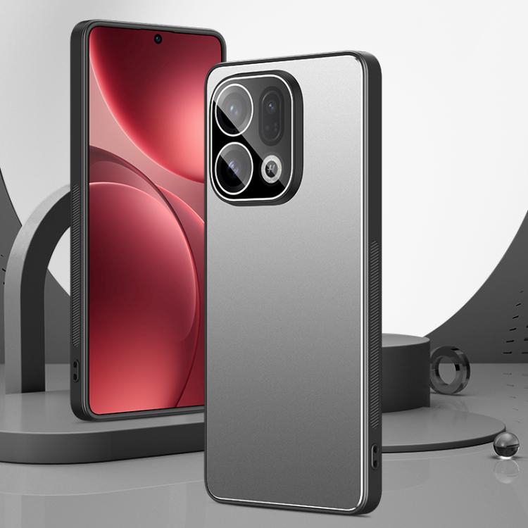 For OPPO Find X9 Golden Shield Metal Frosted Lens Film Phone Case(Silver Grey)