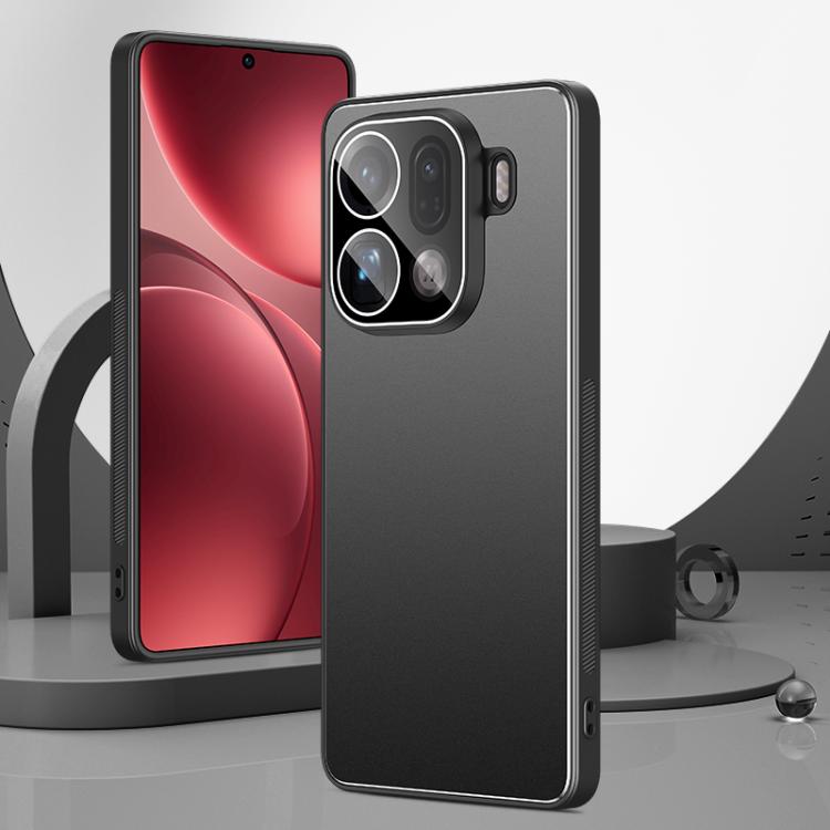 For OPPO Find X9 Pro Golden Shield Metal Frosted Lens Film Phone Case(Black)