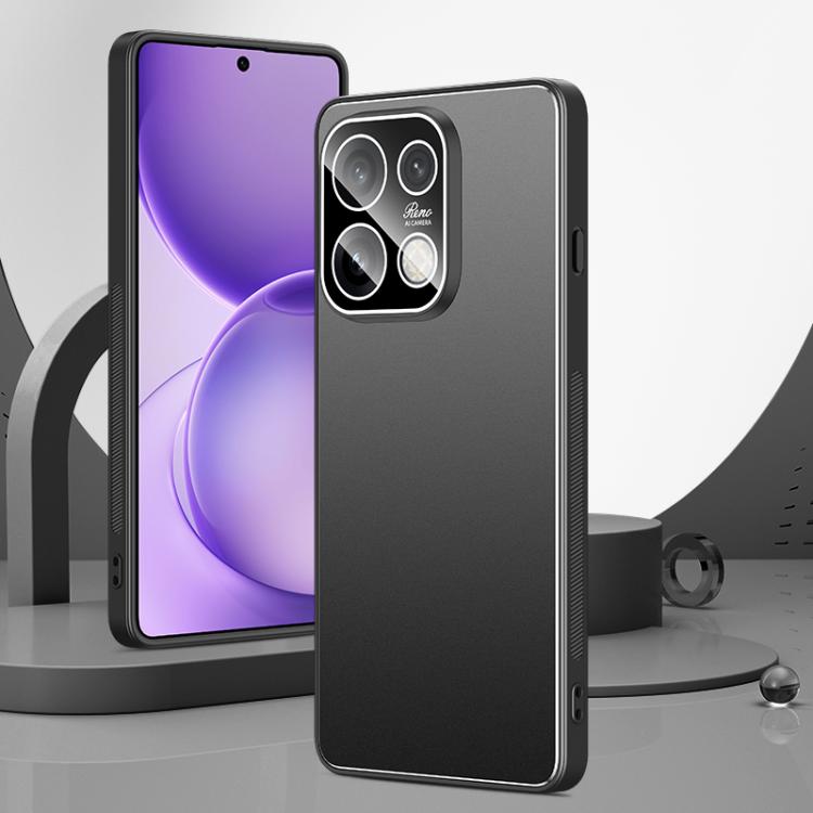 For OPPO Reno16 Pro 5G Global Golden Shield Metal Frosted Lens Film Phone Case(Black)