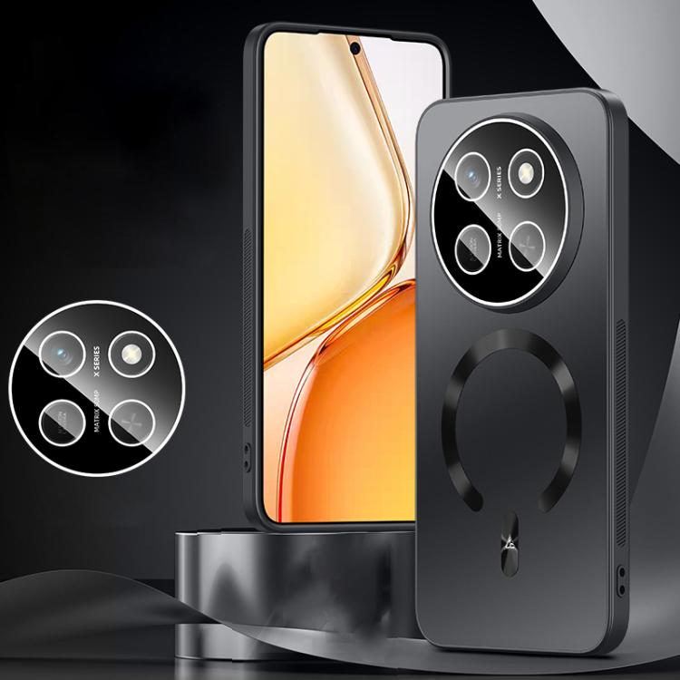 For Honor X8 Max Pro 5G Ice Magnetic Explosion-proof Lens Film PC Phone Case(Graphite Black)