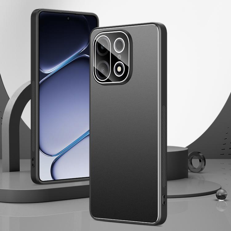 For OnePlus Turbo 6X Pro 5G Golden Shield Metal Frosted Lens Film Phone Case(Black)