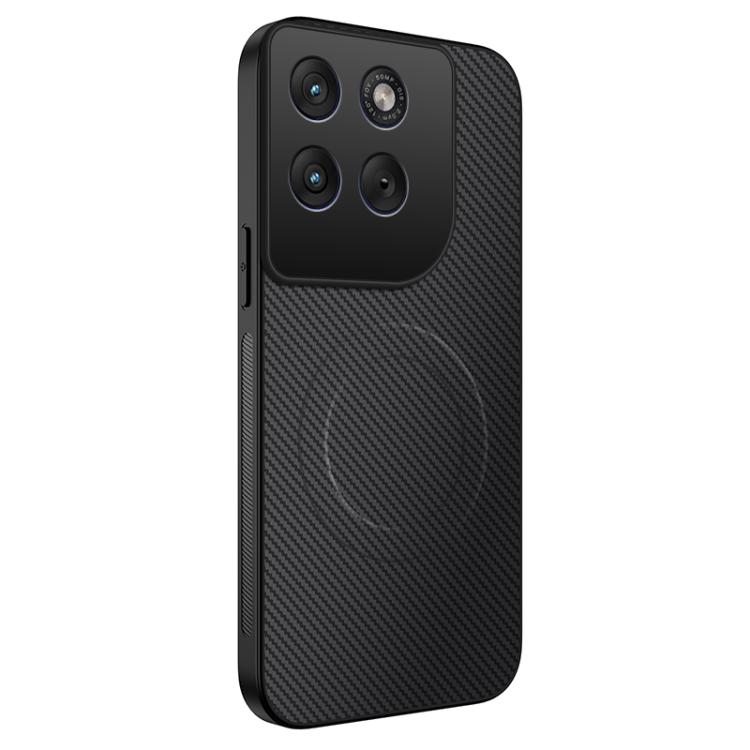 For Motorola Moto G37 Power 5G WANLONFENG TQ Series Magnetic Carbon Fiber Texture PC Hybrid TPU Phone Case(Black)
