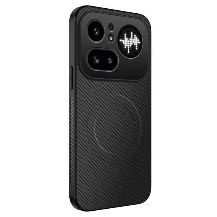 

For Nothing Phone 4a Pro WANLONFENG TQ Series Magnetic Carbon Fiber Texture PC Hybrid TPU Phone Case(Black)