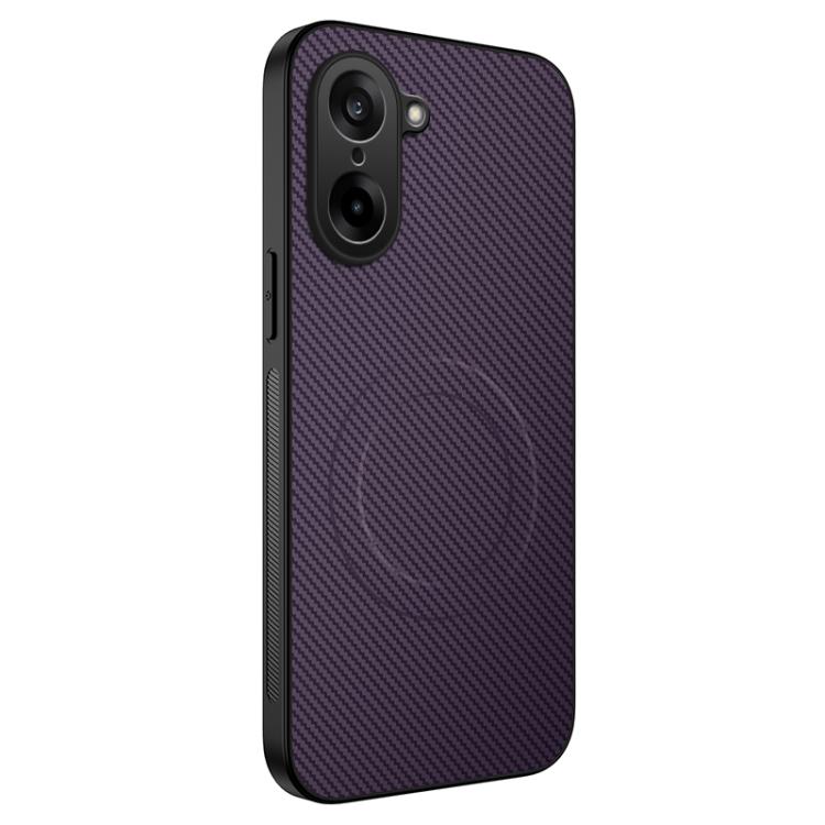 

For OnePlus Ace 5 Racing / Nord CE5 5G WANLONFENG TQ Series Magnetic Carbon Fiber Texture PC Hybrid TPU Phone Case(Purple)