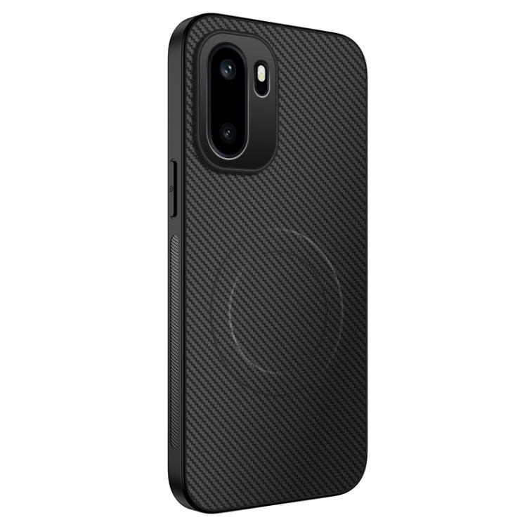 

For OnePlus Ace 6T / Ace 6 / 15R 5G WANLONFENG TQ Series Magnetic Carbon Fiber Texture PC Hybrid TPU Phone Case(Black)