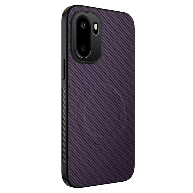 

For OnePlus Ace 6T / Ace 6 / 15R 5G WANLONFENG TQ Series Magnetic Carbon Fiber Texture PC Hybrid TPU Phone Case(Purple)