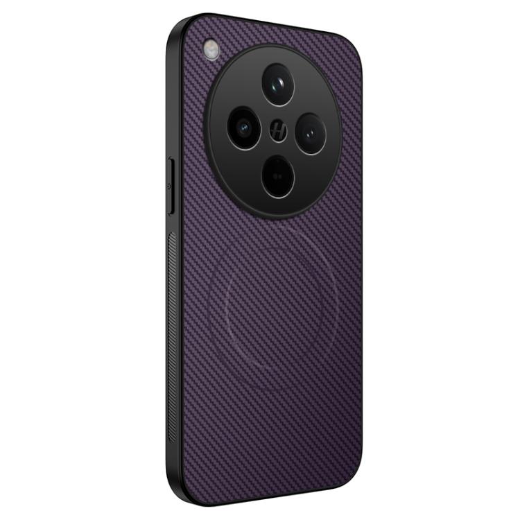 For OPPO Find X8 5G WANLONFENG TQ Series Magnetic Carbon Fiber Texture PC Hybrid TPU Phone Case(Purple)