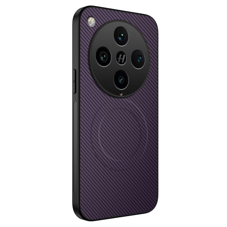 For OPPO Find X8 Pro 5G WANLONFENG TQ Series Magnetic Carbon Fiber Texture PC Hybrid TPU Phone Case(Purple)