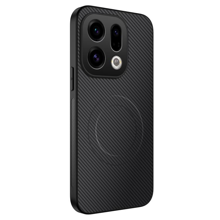 

For OPPO Find X9 5G WANLONFENG TQ Series Magnetic Carbon Fiber Texture PC Hybrid TPU Phone Case(Black)