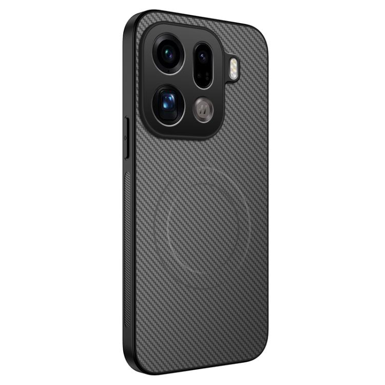 

For OPPO Find X9 Pro 5G WANLONFENG TQ Series Magnetic Carbon Fiber Texture PC Hybrid TPU Phone Case(Grey)