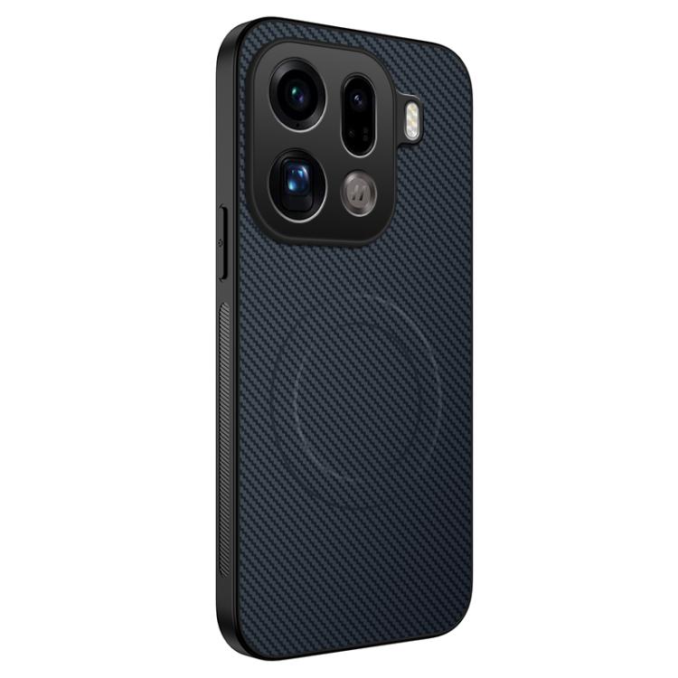 For OPPO Find X9 Pro 5G WANLONFENG TQ Series Magnetic Carbon Fiber Texture PC Hybrid TPU Phone Case(Sapphire Blue)