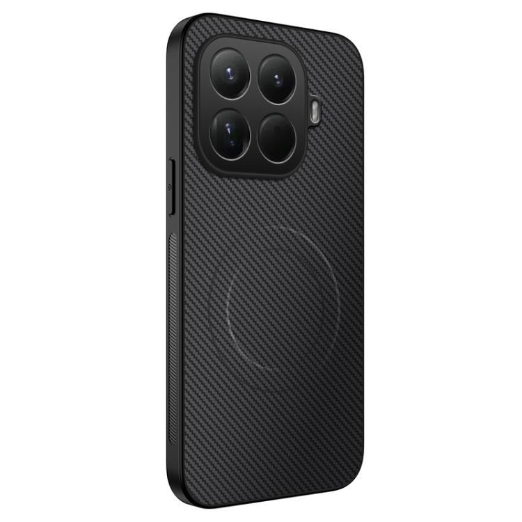 

For Xiaomi 15T Pro 5G WANLONFENG TQ Series Magnetic Carbon Fiber Texture PC Hybrid TPU Phone Case(Black)