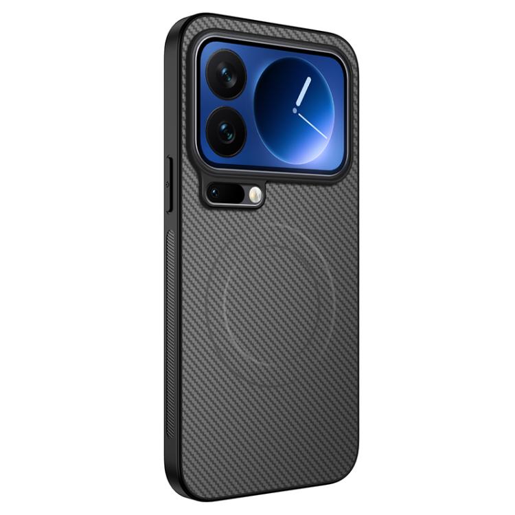 

For Xiaomi 17 Pro Max WANLONFENG TQ Series Magnetic Carbon Fiber Texture PC Hybrid TPU Phone Case(Grey)