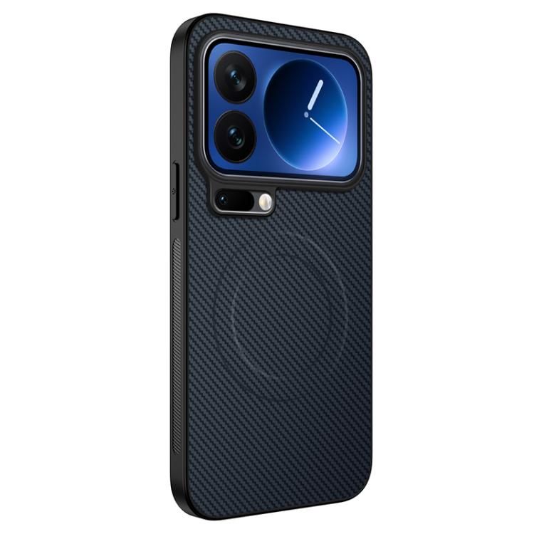 

For Xiaomi 17 Pro Max WANLONFENG TQ Series Magnetic Carbon Fiber Texture PC Hybrid TPU Phone Case(Sapphire Blue)
