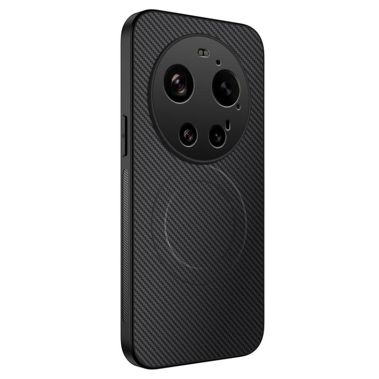 For Xiaomi 17 Ultra WANLONFENG TQ Series Magnetic Carbon Fiber Texture PC Hybrid TPU Phone Case(Black)