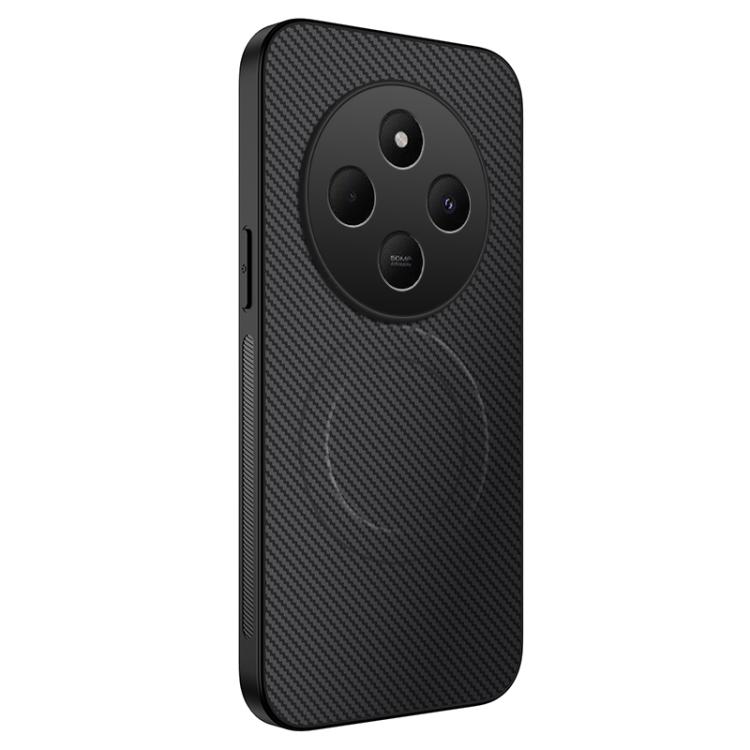 

For Redmi 14C 4G / 14R 5G WANLONFENG TQ Series Magnetic Carbon Fiber Texture PC Hybrid TPU Phone Case(Black)