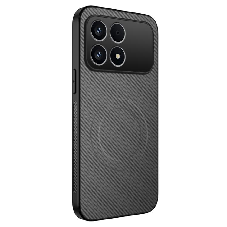 

For Redmi K90 5G / Poco F8 Pro WANLONFENG TQ Series Magnetic Carbon Fiber Texture PC Hybrid TPU Phone Case(Grey)