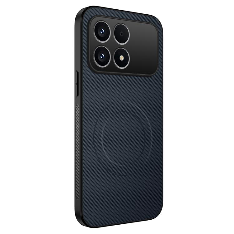 

For Redmi K90 5G / Poco F8 Pro WANLONFENG TQ Series Magnetic Carbon Fiber Texture PC Hybrid TPU Phone Case(Sapphire Blue)