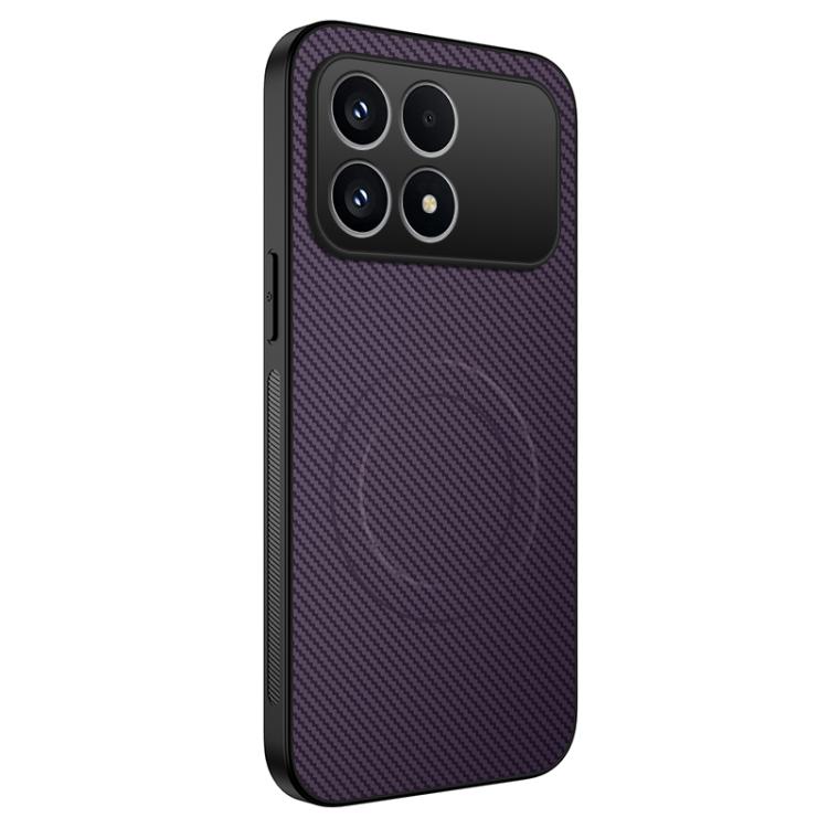

For Redmi K90 5G / Poco F8 Pro WANLONFENG TQ Series Magnetic Carbon Fiber Texture PC Hybrid TPU Phone Case(Purple)