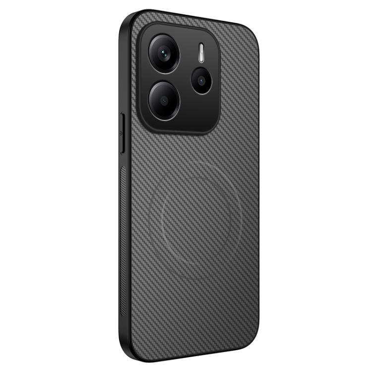 

For Redmi Note 14 4G 164.84mm WANLONFENG TQ Series Magnetic Carbon Fiber Texture PC Hybrid TPU Phone Case(Grey)
