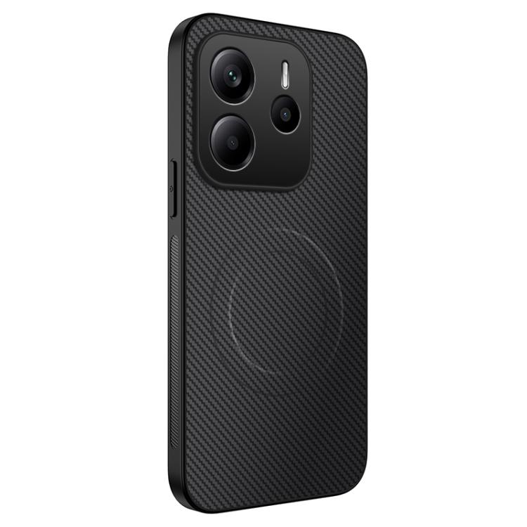 

For Redmi Note 14 5G WANLONFENG TQ Series Magnetic Carbon Fiber Texture PC Hybrid TPU Phone Case(Black)