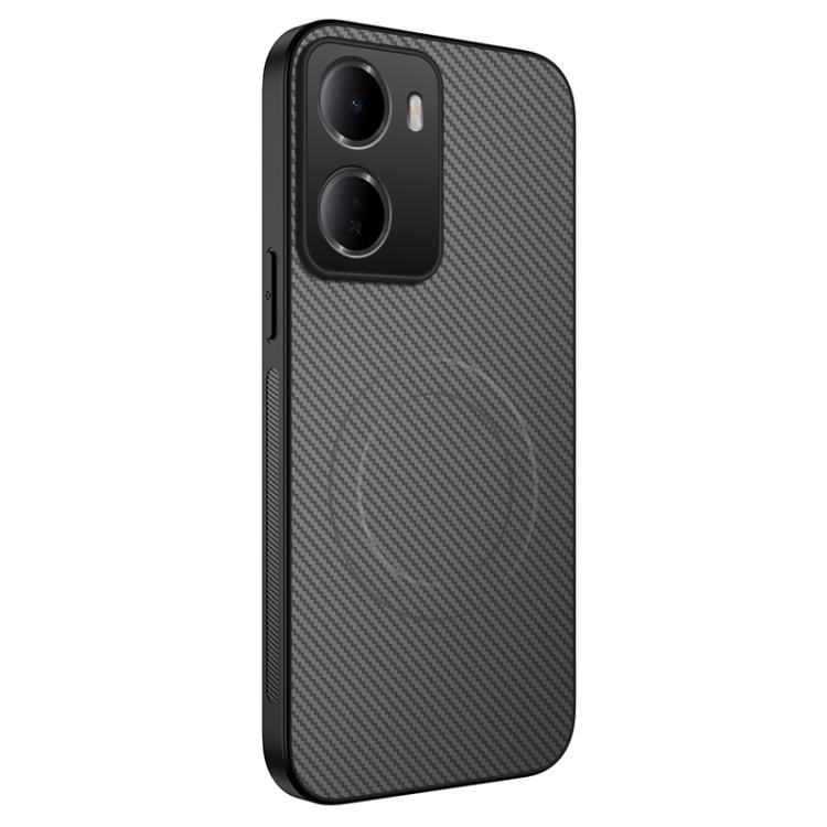 

For Redmi 15a 5G WANLONFENG TQ Series Magnetic Carbon Fiber Texture PC Hybrid TPU Phone Case(Grey)