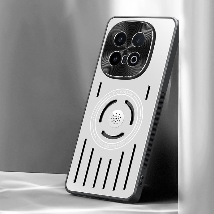 

For vivo iQOO 13 Aromatherapy Full Coverage Lens Magnetic Heat Dissipation Phone Case(Silver White)