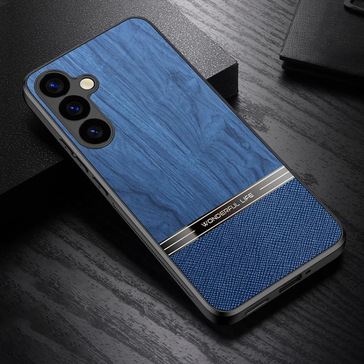 For Samsung Galaxy S24+ 5G Bionic Tree Texture Full Coverage Phone Case(Blue)