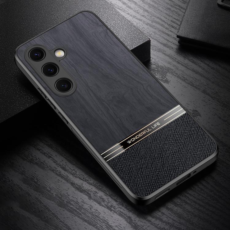 

For Samsung Galaxy S25 5G Bionic Tree Texture Full Coverage Phone Case(Black)
