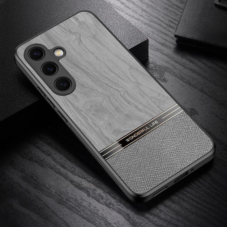 For Samsung Galaxy S25 5G Bionic Tree Texture Full Coverage Phone Case(Grey)