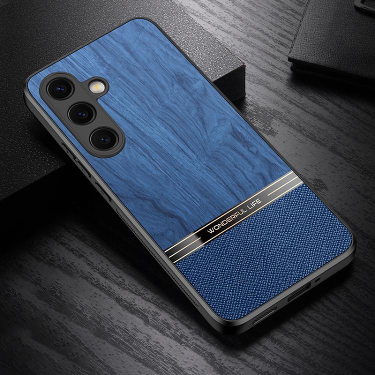 For Samsung Galaxy S25+ 5G Bionic Tree Texture Full Coverage Phone Case(Blue)
