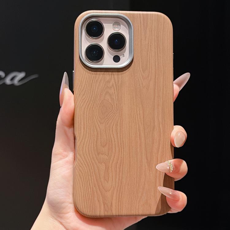 

For iPhone 17 Pro Max Wood Grain Full Coverage Magnetic Phone Case(Khaki)
