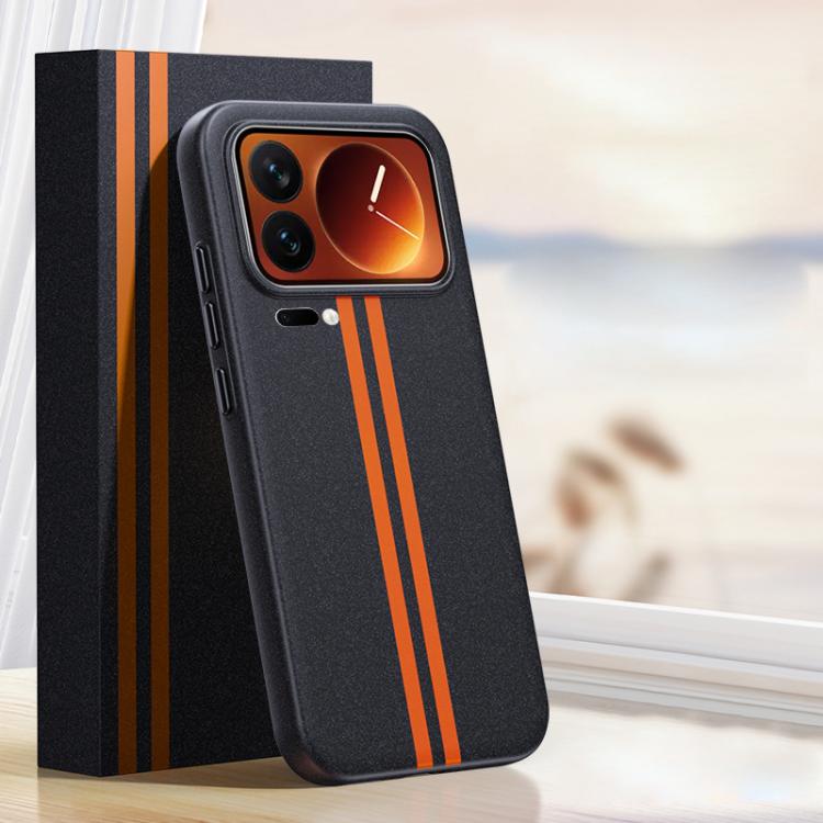 

For Xiaomi 17 Pro Boundless Rock Sand Starting Line Series Contrast Color Magnetic Phone Case(Black)