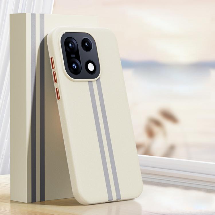 

For OnePlus 15 Boundless Rock Sand Starting Line Series Contrast Color Magnetic Phone Case(Beige)
