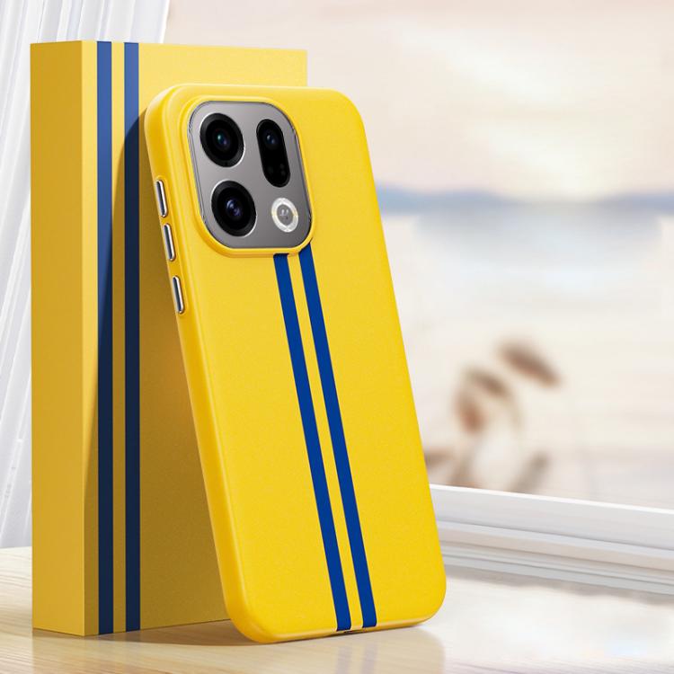 

For OPPO Find X9 Boundless Rock Sand Starting Line Series Contrast Color Magnetic Phone Case(Yellow)