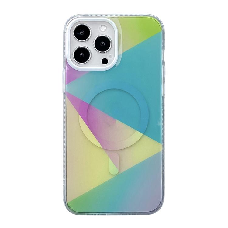 For iPhone 13 Pro Geometric Gradient Magnetic Phone Case(Yellow)