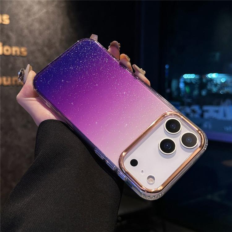 For iPhone 18 Pro Max / 17 Pro Max IMD Gradient Glitter PC + TPU Shockproof Phone Case(Purple)