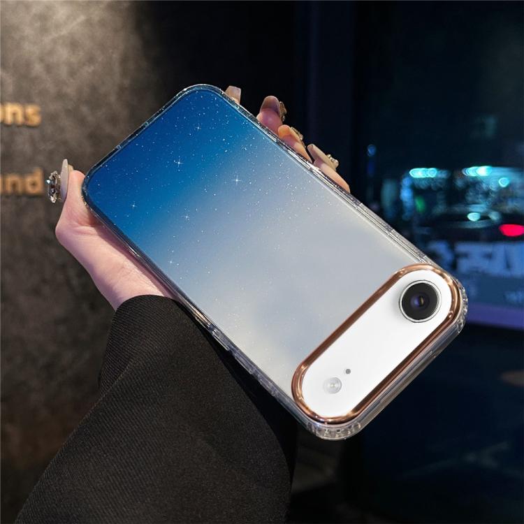 For iPhone Air IMD Gradient Glitter PC + TPU Shockproof Phone Case(Blue)