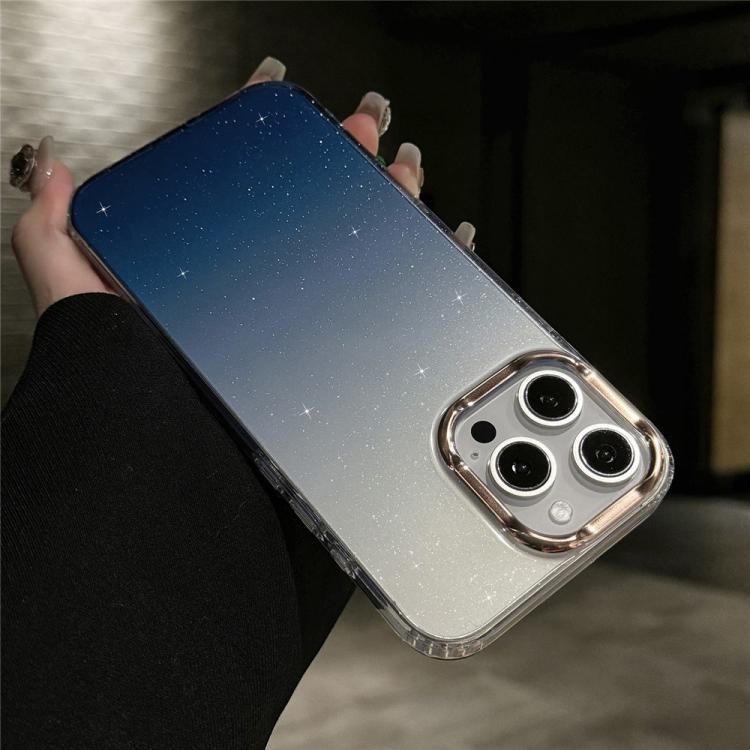 

For iPhone 16 Pro Max IMD Gradient Glitter PC + TPU Shockproof Phone Case(Blue)