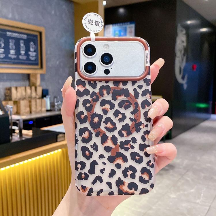 For iPhone 16 Pro Leopard Print Design PC + TPU Magnetic Phone Case(Brown) — купить у Sunsky-online WW