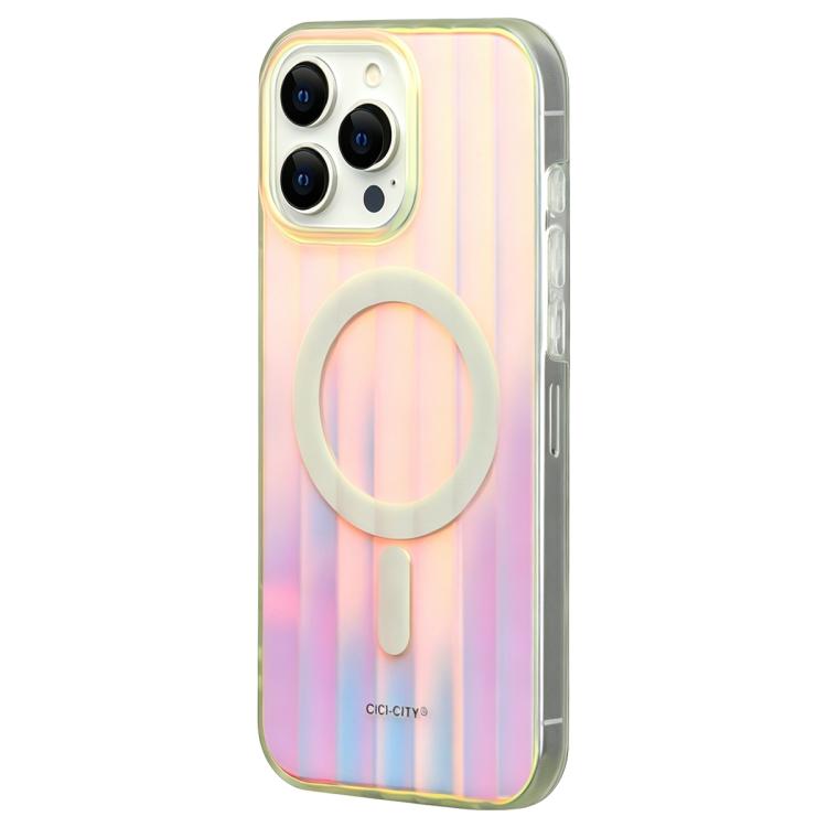 

For iPhone 16 Pro Max CICI-CITY CH-64 Aurora Solid Color Magnetic Phone Case(White)