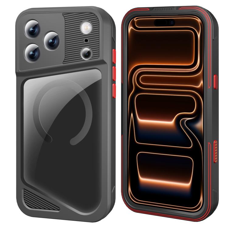 

For iPhone 17 Pro Max RedPepper GTM Series IP68 Waterproof Magnetic Diving Phone Case(Black)