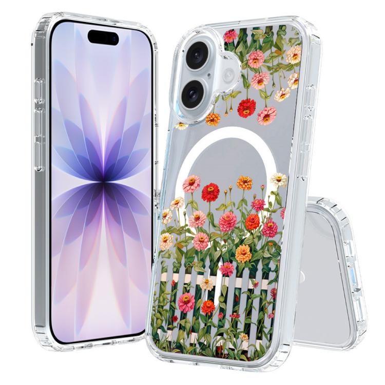 For iPhone 17 Pattern Printing TPU + PC Magnetic Shockproof Phone Case(Garden 032)