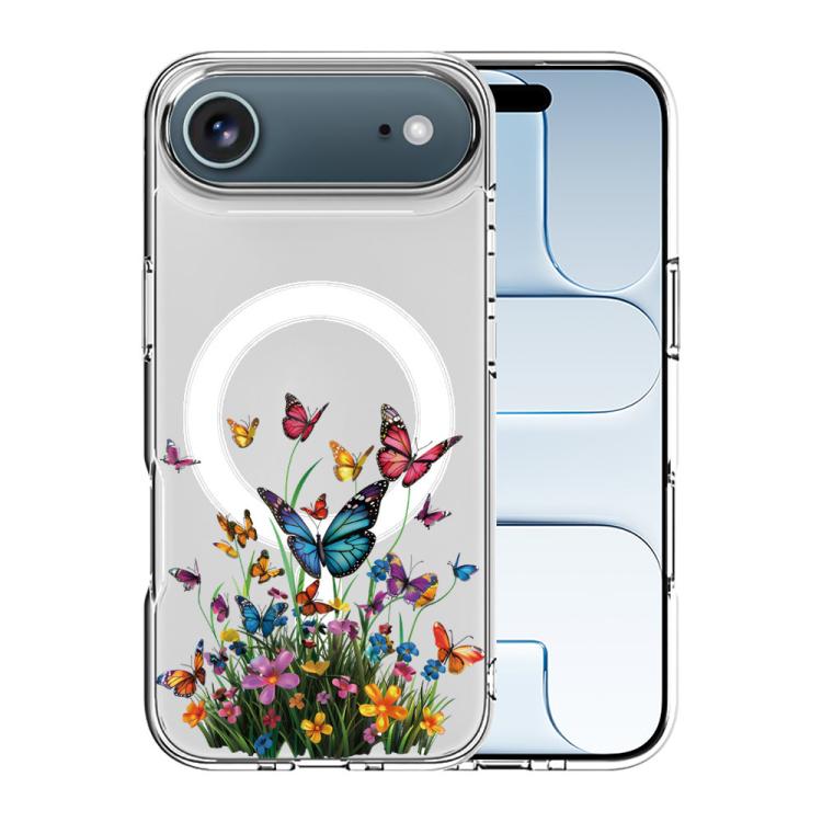 For iPhone Air Pattern Printing TPU + PC Magnetic Shockproof Phone Case(Butterfly 018)