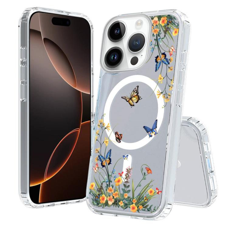 

For iPhone 16 Pro Max Pattern Printing TPU + PC Magnetic Shockproof Phone Case(Butterfly 040)