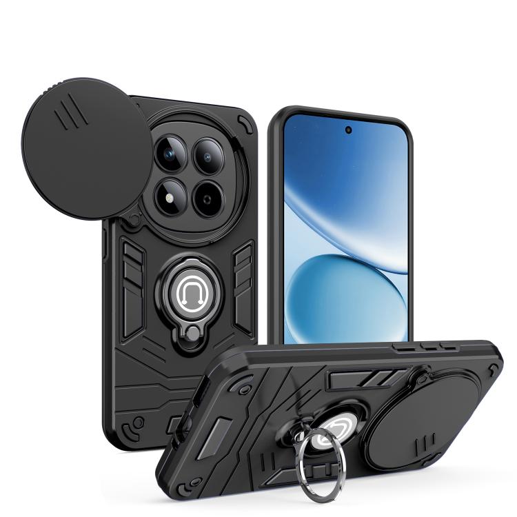 

For Redmi Note 15 Pro 4G Global 163.2mm Camshield Ring Holder Phone Case(Black)