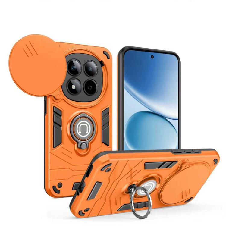

For Redmi Note 15 Pro 4G Global 163.2mm Camshield Ring Holder Phone Case(Orange)