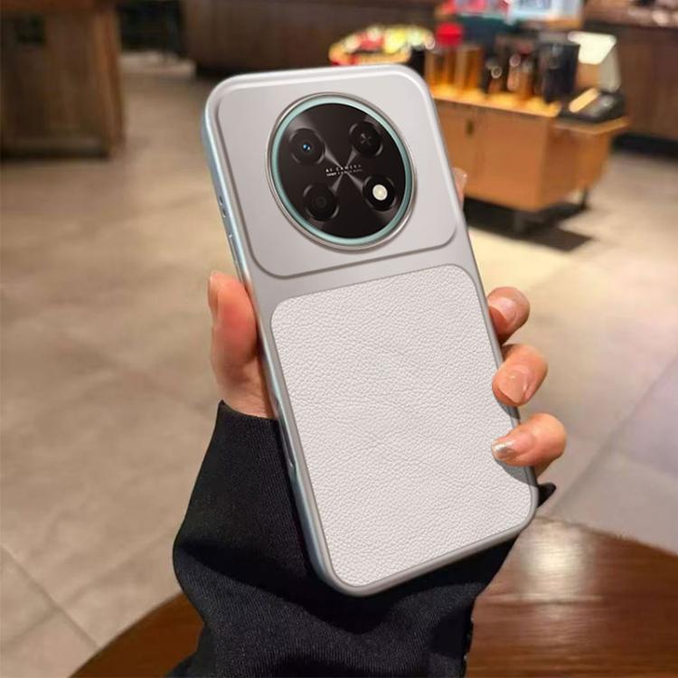 

For Huawei Enjoy 90 Pro Max 5G Large Window Leather Textured Coated TPU Phone Case(White)