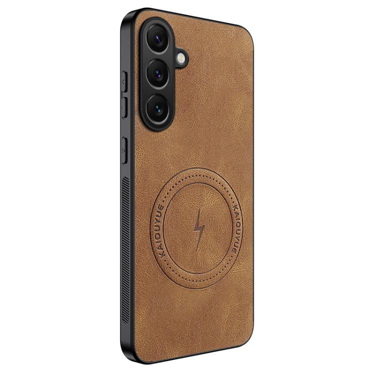 For Samsung Galaxy S25 5G WANLONFENG SD Series Nappa Texture Magnetic Phone Case(Brown)